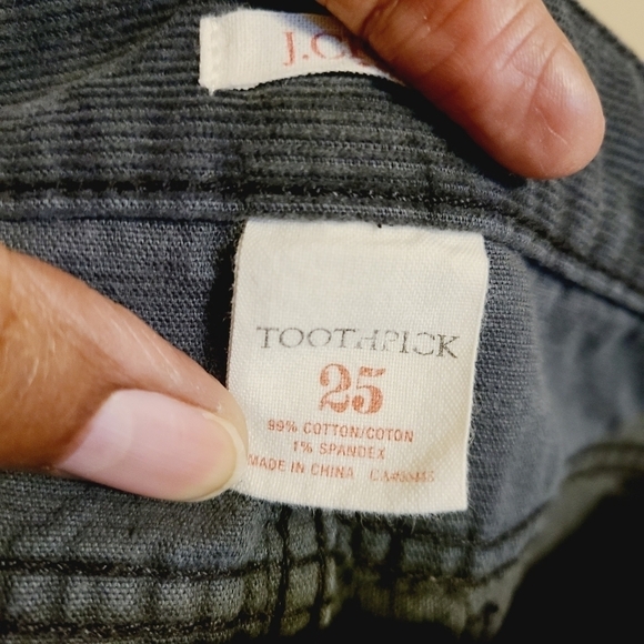 J. Crew Factory | Women’s Gray Corduroy Toothpick Skinny Pants (Size 25) - Picture 5 of 14